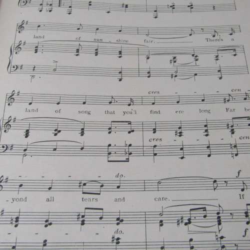 Sheet Music - Antique - On the other side of Big Black Cloud by Edward Lockton and Arnold Blake