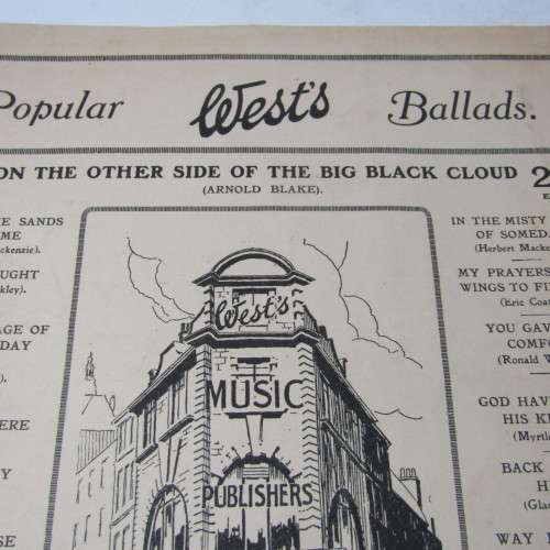 Sheet Music - Antique - On the other side of Big Black Cloud by Edward Lockton and Arnold Blake