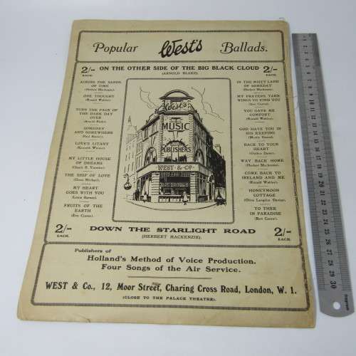 Sheet Music - Antique - On the other side of Big Black Cloud by Edward Lockton and Arnold Blake