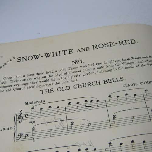 Antique Sheet music - Fairy Tales told in music- No.6 Snow White by Gladys Cumberland