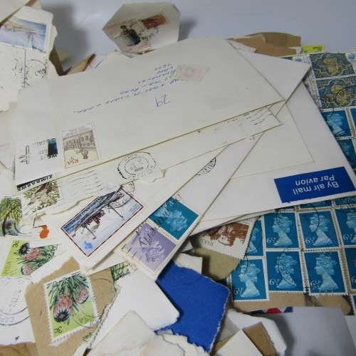 Over Half a Kilo stamps on covers - Many hundreds - unchecked