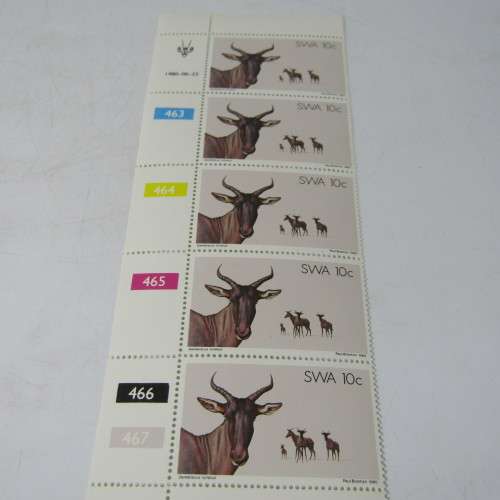 South West Africa SASCC 354 - 357 Control strips of 5 Nature Conservation stamps