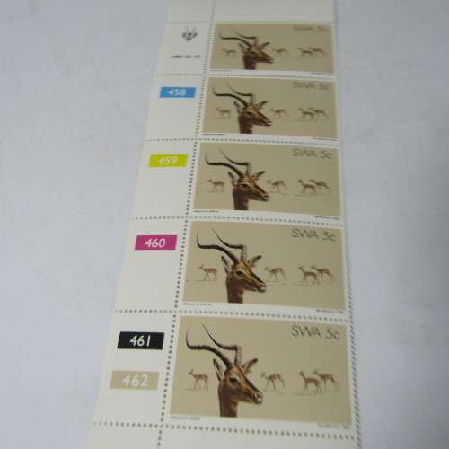 South West Africa SASCC 354 - 357 Control strips of 5 Nature Conservation stamps