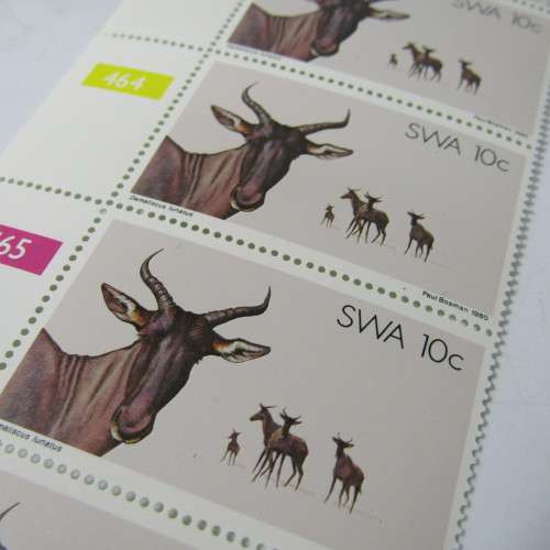 South West Africa SASCC 354 - 357 Control strips of 5 Nature Conservation stamps