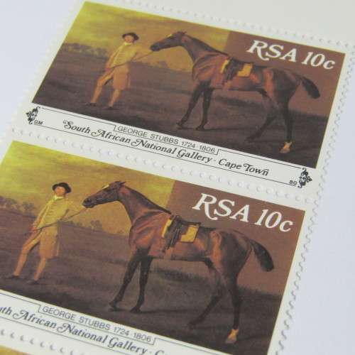 SACC 486 National Art Gallery 10c stamps strip with dot error in middle stamp under 10c