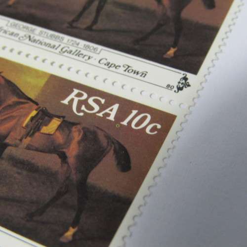 SACC 486 National Art Gallery 10c stamps strip with dot error in middle stamp under 10c