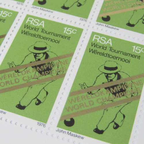 SACC 400 Block of 6 Stamps with gap in top left gold banner
