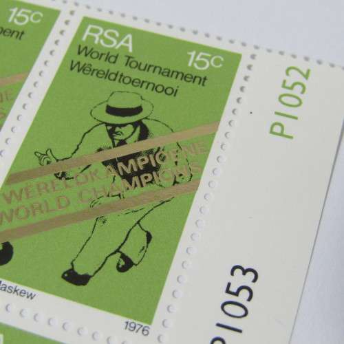SACC 400 Block of 6 Stamps with gap in top left gold banner