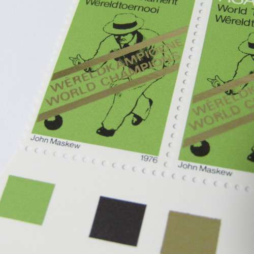 SACC 400 Block of 6 Stamps with gap in top left gold banner
