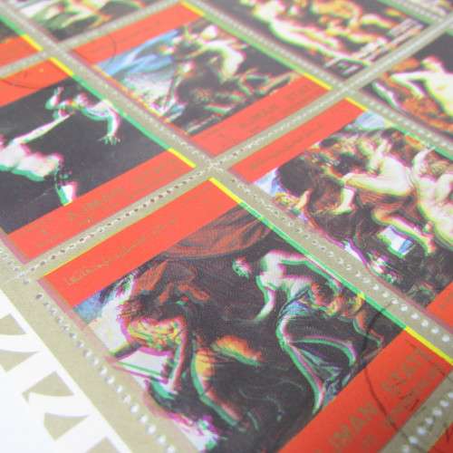 AJMAN STATE sheet of 16 stamps with color misprint