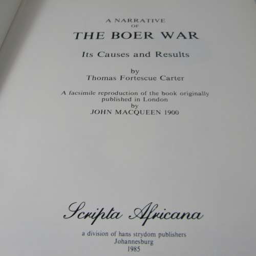 A Narrative of the Boer War by Thomas Fortescue Carter - #873 of 1000 - no box cover