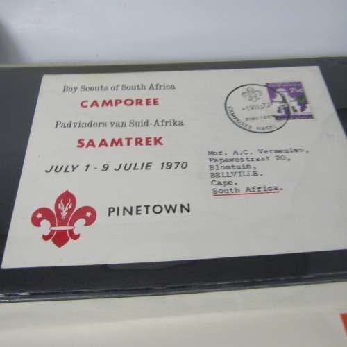 Lot of First Day Covers and other items in album with 38 pages - over 74 pages