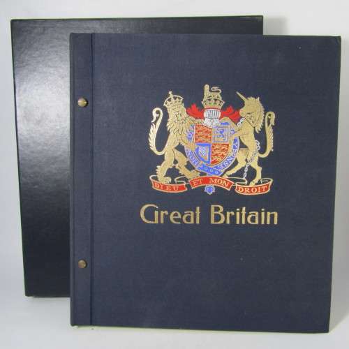 Great Britain loose leaf album with penny red and blue stamps and lots of early expensive stamps