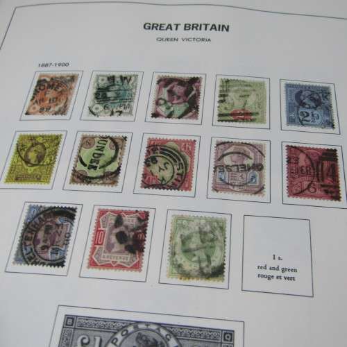 Great Britain loose leaf album with penny red and blue stamps and lots of early expensive stamps