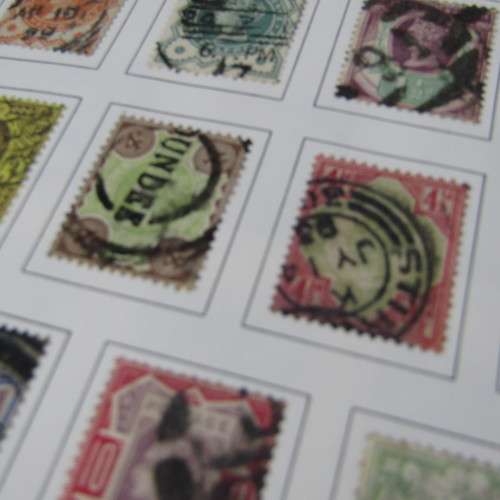 Great Britain loose leaf album with penny red and blue stamps and lots of early expensive stamps