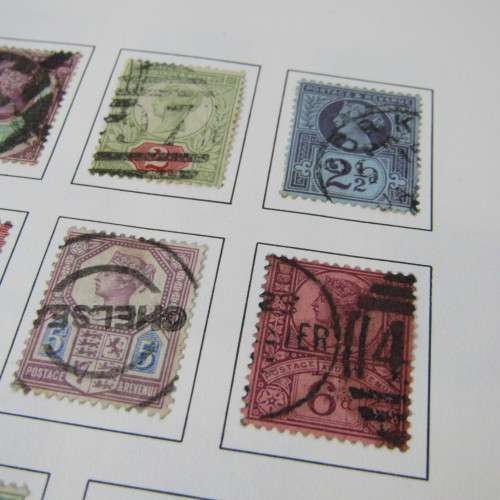 Great Britain loose leaf album with penny red and blue stamps and lots of early expensive stamps