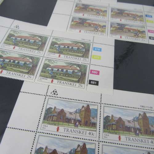 Stamp album with Transkei mint stamp collection with many control blocks and full sheets