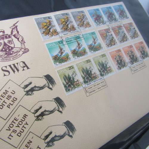 Loose Leaf stamp album with South West Africa first day covers