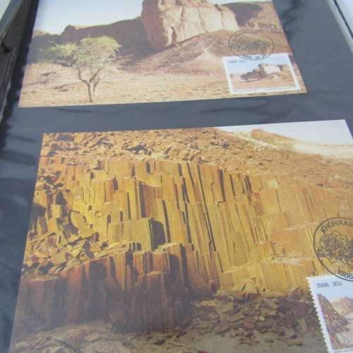 48 Page loose leaf album with more than than 90 South Africa maxi cards