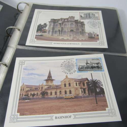 48 Page loose leaf album with more than than 90 South Africa maxi cards