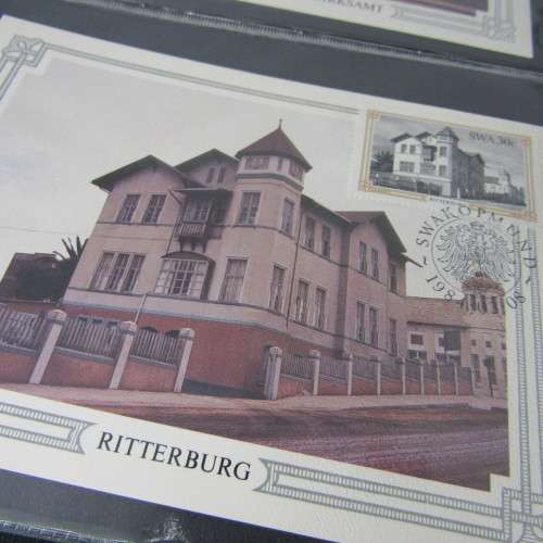 48 Page loose leaf album with more than than 90 South Africa maxi cards