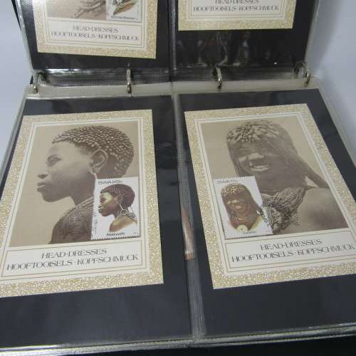 48 Page loose leaf album with more than than 90 South Africa maxi cards