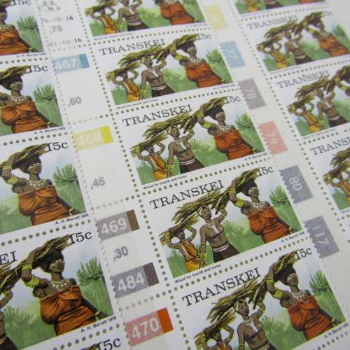 Stamp Album with 57 Transkei control blocks - mint
