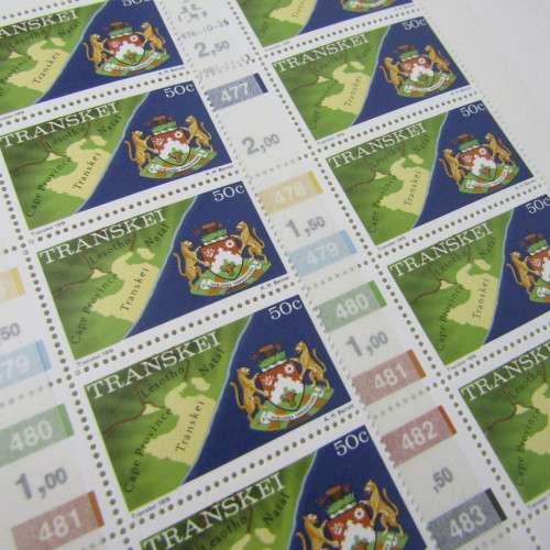 Stamp Album with 57 Transkei control blocks - mint