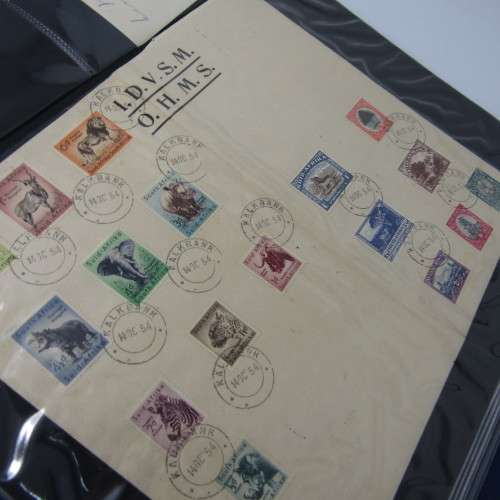 First Day Cover album with a lot of early South Africa and South West Africa covers
