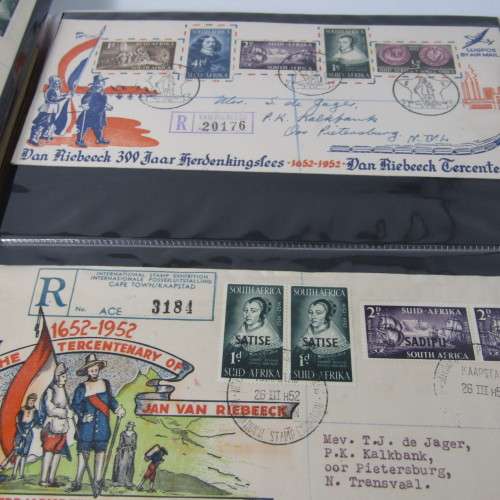 First Day Cover album with a lot of early South Africa and South West Africa covers