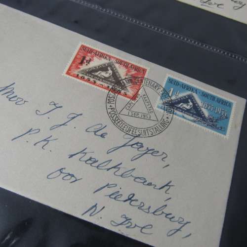 First Day Cover album with a lot of early South Africa and South West Africa covers