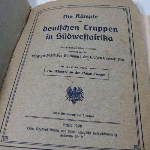 Die Kampfe der Deutschen Truppen in South West Africa - this book starts at page 60