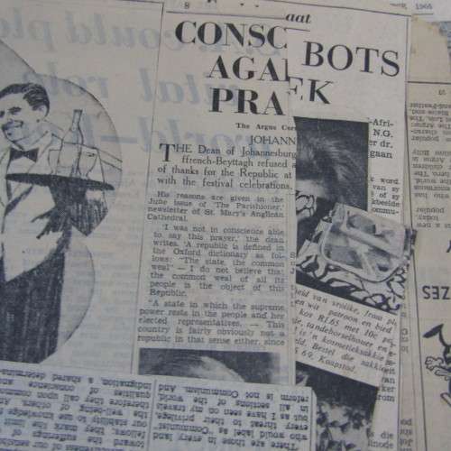 Large lot of Newspaper cuttings on Robert Kennedy`s visit to South Africa in 1966