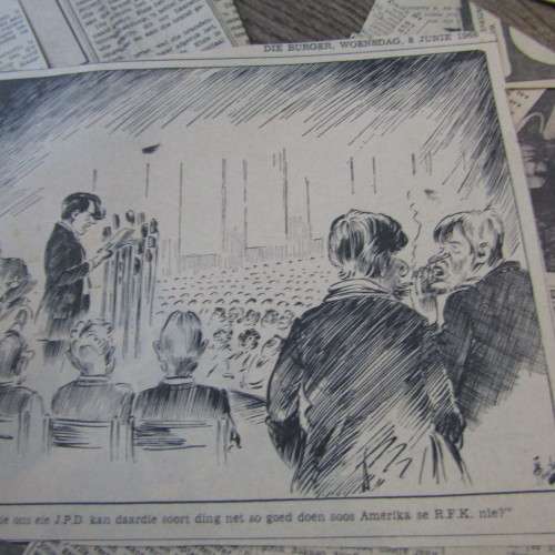 Large lot of Newspaper cuttings on Robert Kennedy`s visit to South Africa in 1966