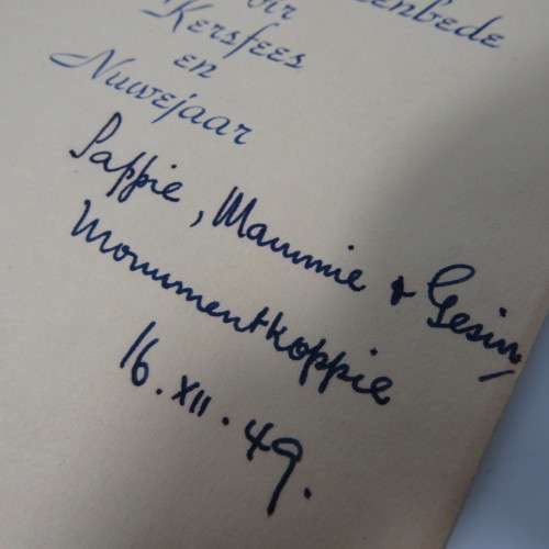 Kersfeeskaart getuur vanaf Monumentkoppie 16 Desember 1949 - op spesiale kaartjie