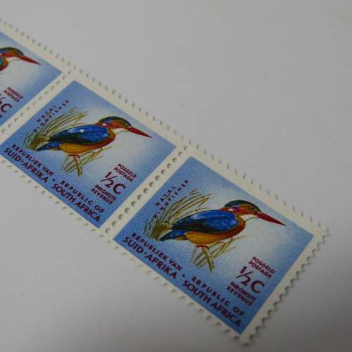 Republic of South Africa SACC197 - 31 May 1961 definitive issue 1/2 cent stamp - strip of 5