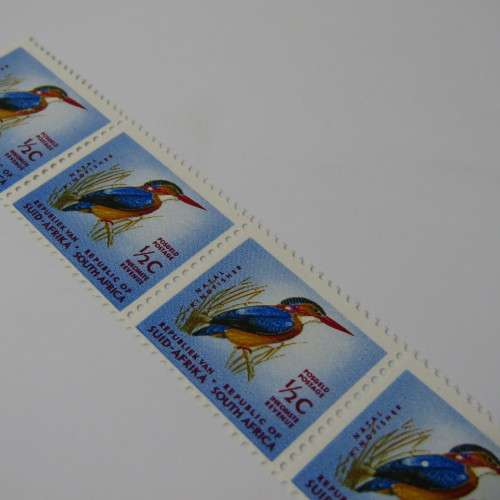 Republic of South Africa SACC197 - 31 May 1961 definitive issue 1/2 cent stamp - strip of 5