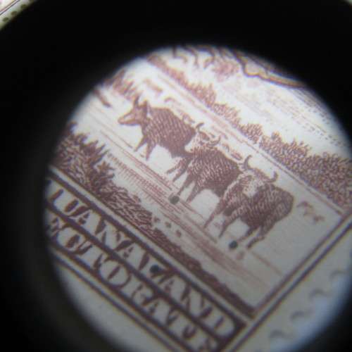 Bechuanaland protectorate 1955 Definitive Issue 2 penny stamp - SACC 140 - strip of 3 with 3 black d
