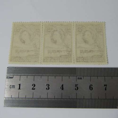 Bechuanaland protectorate 1955 Definitive Issue 2 penny stamp - SACC 140 - strip of 3 with 3 black d