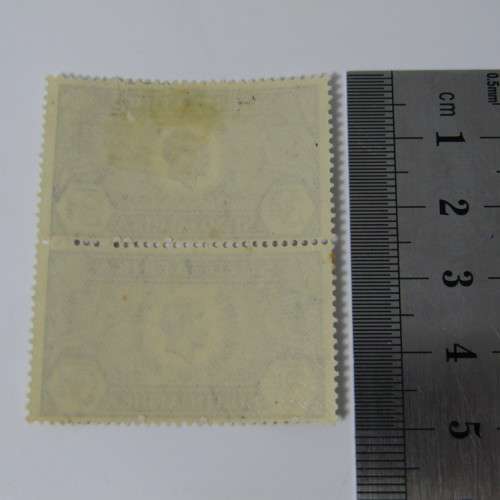 SACC 66 Silver Jubilee of George V 3d stamp with 2 brown and 1 black dot on bottom stamp