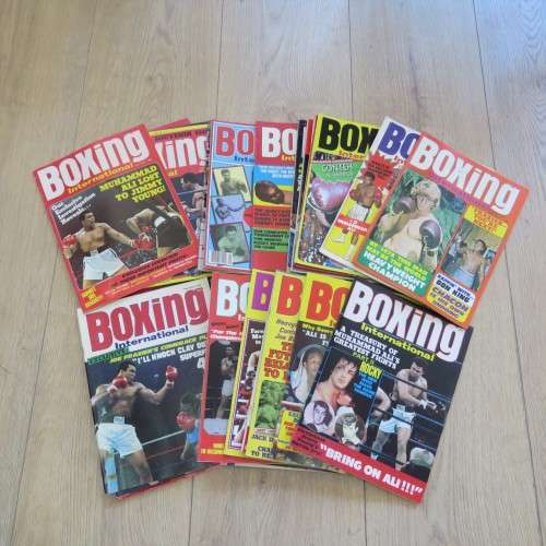 Lot of 28 Boxing International magazines dated between 1975 and 1977