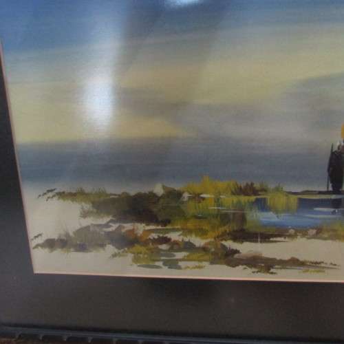 Watercolor painting by H Anderson - frame - 72 x 43.5cm and Painting - 53 x 24cm