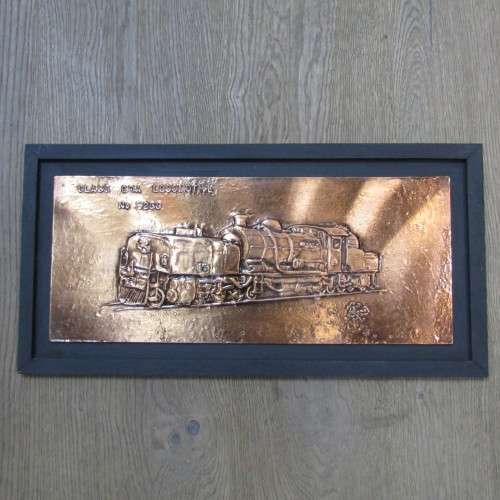 SA Railways Class GCA locomotive No. 2258 copper repousse artwork by RW Guest - 60 x 30cm
