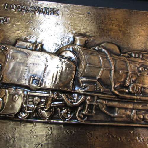 SA Railways Class GCA locomotive No. 2258 copper repousse artwork by RW Guest - 60 x 30cm
