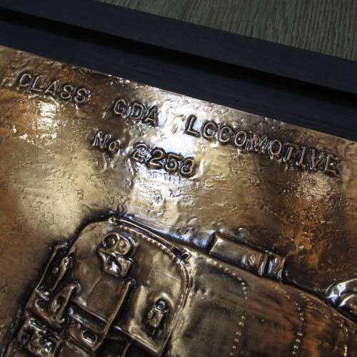 SA Railways Class GCA locomotive No. 2258 copper repousse artwork by RW Guest - 60 x 30cm