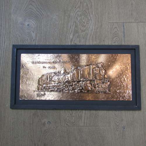 SA Railways Class NGG 13 locomotive No. 4950 copper repousse artwork by RW Guest - 60 x 30cm