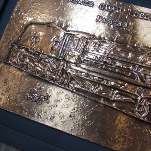 SA Railways Class GMAM locomotive No. 4133 copper repousse artwork by RW Guest - 60 x 30cm