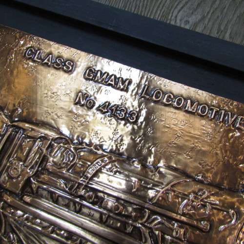 SA Railways Class GMAM locomotive No. 4133 copper repousse artwork by RW Guest - 60 x 30cm