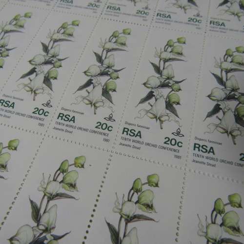 SACC 502-505 10th world orchid Conference - 4 x full sheets - light foxing at top