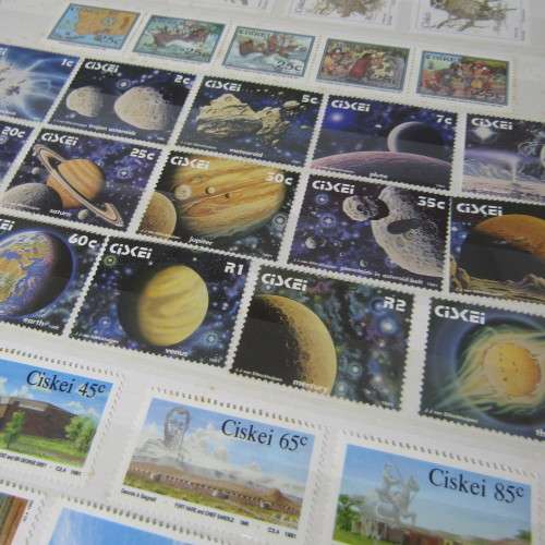 48 Page stamp album with mostly stamps from Bophuthatswana, Ciskei, Transkei, Venda